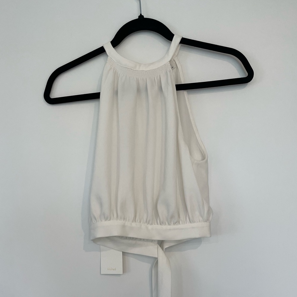 NWT Wilfred New Cadence Cropped Halter Blouse XS Open Back